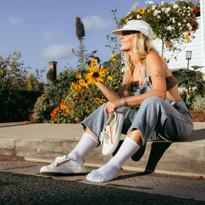 Women's Solid Basic Crew Lightweight Lifestyle Socks